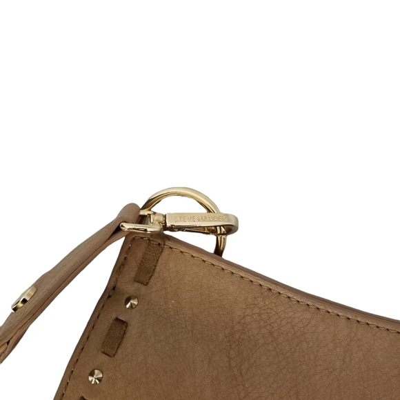Steve Madden BSwiss Womens Saddle Bag in Tan with Embroidered Guitar Strap - Picture 7 of 12